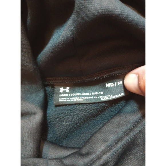 Under Armour Sweatshirt Womens Medium Black Storm Cowl Loose Cold Gear Pullover* - Picture 3 of 10